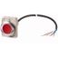 Illuminated pushbutton actuator, Flat, maintained, 1 NC, Cable (black) with non-terminated end, 4 pole, 1 m, LED Red, red, Blank, 24 V AC/DC, Metal be thumbnail 6