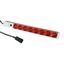 19" PDU for UPS, 8xSchuko Red, 2m-cable with C14 thumbnail 1