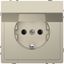 SCHUKO socket-outlet with hng.lid, shutter, screwl. term., sahara, System Design thumbnail 3