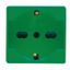 ITALIAN/GERMAN STANDARD SOCKET-OUTLET 250V ac - FOR DEDICATED LINES - 2P+E 16A DUAL AMPERAGE - P40 - 2 MODULES - GREEN - SYSTEM thumbnail 2