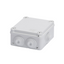 JUNCTION BOX WITH PLAIN QUICK FIXING LID - IP55 - INTERNAL DIMENSIONS 100X100X50 - WALLS WITH CABLE GLANDS - GREY RAL 7035 thumbnail 1