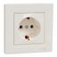 Asfora - single socket outlet with side earth - 16A cream thumbnail 2