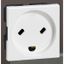 Socket outlet Mosaic - Danish - 2P+E - for UPS - with shutters - 2 mod - white thumbnail 2