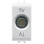 COAXIAL TV SOCKET-OUTLET, CLASS A SHIELDING - IEC MALE CONNECTOR 9,5mm - DIRECT WITH CURRENT PASSING - 1 MODULE - GLOSSY WHITE - CHORUSMART thumbnail 1