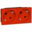 Multi-support multiple socket Mosaic - 2 x 2P+E automatic terminals - red thumbnail 1