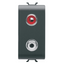 AUDIO AND VIDEO SOCKET -  DOUBLE RCA - 1 MODULE - SATIN BLACK - CHORUSMART thumbnail 1