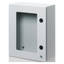 BOARD IN METAL WITH BLANK DOOR FITTED WITH TEMPERED GLASS WINDOW AND LOCK 405X500X200 - IP55 - GREY RAL 7035 thumbnail 1
