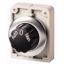 Changeover switch, RMQ-Titan, with rotary head, maintained, 3 positions, inscribed, Front ring stainless steel, Auto 0 Man. thumbnail 1