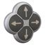 Position pushbutton, RMQ-Titan, Actuators non-flush, momentary, black, 4-fold, opposing pushbuttons not mechanically interlocked, Bezel: titanium, arr thumbnail 7