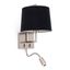 FRAME MATT NICKEL WALL LAMP WITH LED READER BLACK thumbnail 1