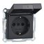 SCHUKO socket-outlet with hng.lid, shutter, screwl. term., anthracite, System M thumbnail 2