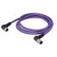 CANopen/DeviceNet cable M12A socket angled M12A plug angled violet thumbnail 4
