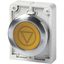 Illuminated pushbutton actuator, Flat Front (drilling dimensions 30.5 mm), Flush, momentary, yellow, inscribed, Metal bezel thumbnail 1