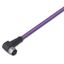 PROFIBUS cable M12B socket angled 5-pole violet thumbnail 1