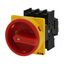 Main switch, P1, 40 A, flush mounting, 3 pole, Emergency switching off function, With red rotary handle and yellow locking ring, Lockable in the 0 (Of thumbnail 6