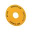 Emergency-Stop label, Yellow, black lettering, Round, 60 mm, de, en, fr, it, Front dimensions 25 × 25 mm thumbnail 3