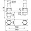 Earth connection plate for towers with two fixed ball points D 25mm DB thumbnail 2