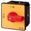 On-Off switch, T5, 100 A, flush mounting, 1 contact unit(s), 1 pole, Emergency switching off function, with red thumb grip and yellow front plate thumbnail 1