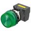 M22N Indicator, Plastic projected, Green, Green, 220/230/240 V AC, pus thumbnail 3