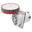 10° ANGLED FLUSH-MOUNTING SOCKET-OUTLET HP - IP66/IP67 - 3P+N+E 63A 346-415V 50/60HZ - RED - 6H - PILOT CONTACT - MANTLE TERMINAL thumbnail 1