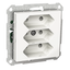 Exxact triple socket-outlet 3xEuro screw white thumbnail 4