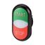 Double actuator pushbutton, RMQ-Titan, Actuators and indicator lights non-flush, momentary, White lens, green, red, inscribed, Bezel: black, START/STO thumbnail 2