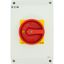 Safety switch, P3, 63 A, 3 pole, 1 N/O, 1 N/C, Emergency switching off function, With red rotary handle and yellow locking ring, Lockable in position thumbnail 60