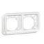 Plate support Plexo IP55 antibacterial-2 gang-horiz mounting-modular-Artic white thumbnail 2