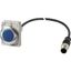 Indicator light, Flat, Cable (black) with M12A plug, 4 pole, 1 m, Lens Blue, LED Blue, 24 V AC/DC thumbnail 4