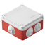 JUNCTION BOX WITH PLAIN QUICK FIXING LID A 1/4 TURN - IP55 - INTERNAL DIMENSIONS 100X100X50 - WALLS WITH CABLE GLANDS - GWT960ºC - GREY - BOX RED thumbnail 1
