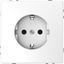 SCHUKO socket-outlet, shutter, screwless terminals, lotus white, System Design thumbnail 1