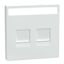Cen.pl. f. 2-gng modular jack w. label fld & dust slide, lotus white, Sys. Des. thumbnail 4