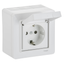 Exxact single socket-outlet with lid complete surface earthed IP44 screwlees whi thumbnail 4